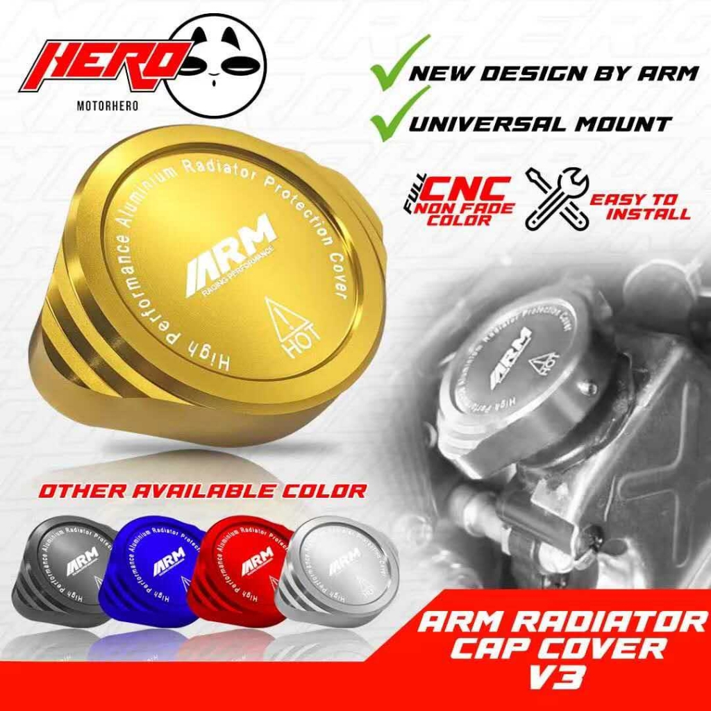 Arm Radiator Cap Cover V3 Premium Design Aluminum Full CNC Universal ...