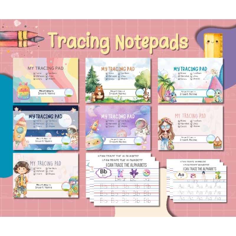 Tracing Notepad (Alphabet, Numbers, Shapes, Lines, Colors and Name ...
