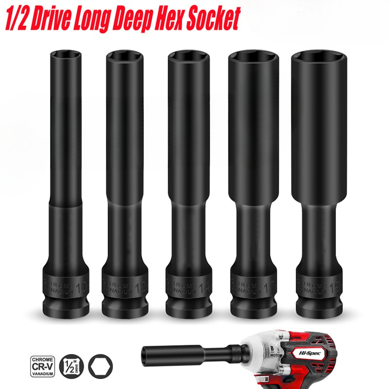 1/2-Inch Drive Deep Impact Hex Socket Set 8mm/10mm/12mm/14mm | Shopee ...