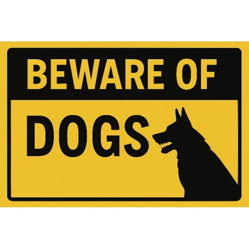 BEWARE OF DOGS Sign - Laminated A4 Sintra Board Warning Signage ...