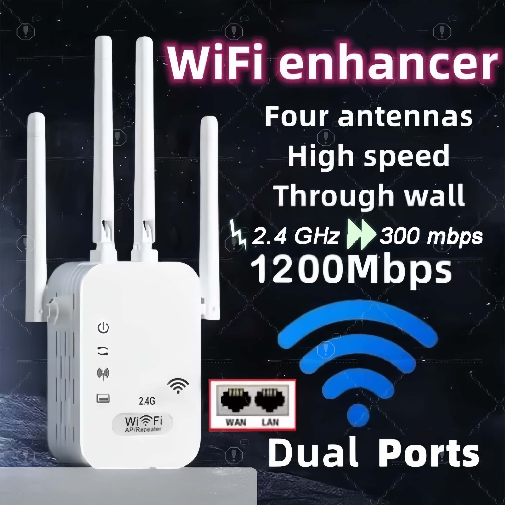 4 Antenna Wireless Router Wifi Signal Booster 300mbps Fast Range ...