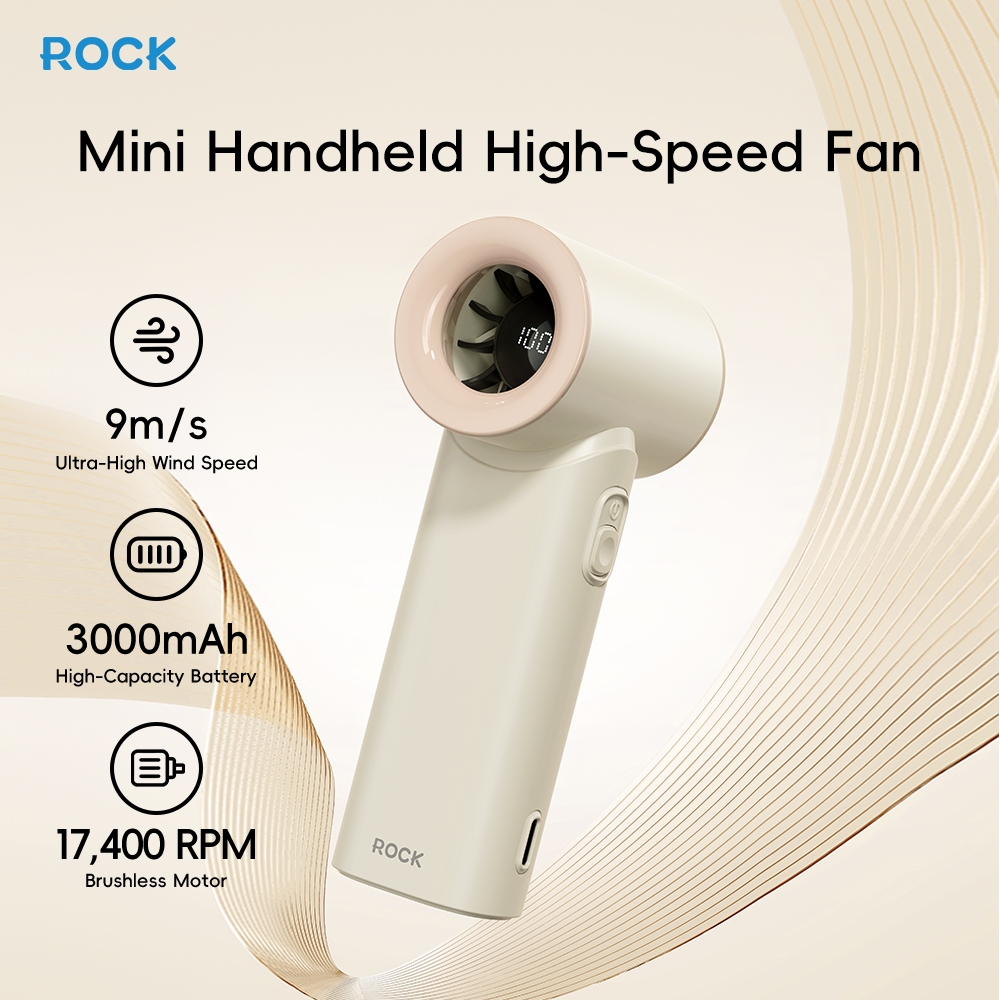 Rock Space Mini Handheld High-Speed Fan Turbo Mini Fans 17400RPM LED ...