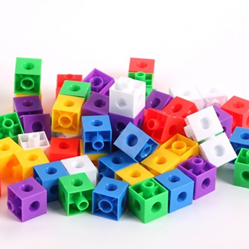 100pcs/bag Kids toy 2cm Math Linking Cubes Blocks Snap Cubes Link Cubes ...