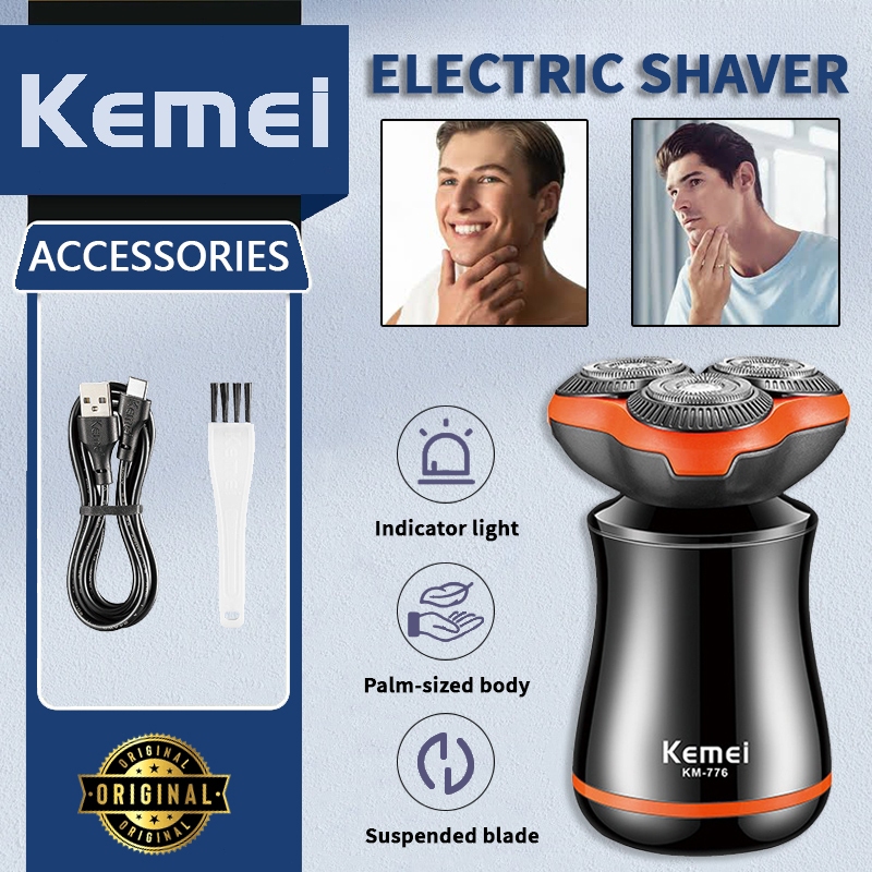 Kemei Mini Portable Upgrade 3D Floating Blade Rechargeable Electric ...