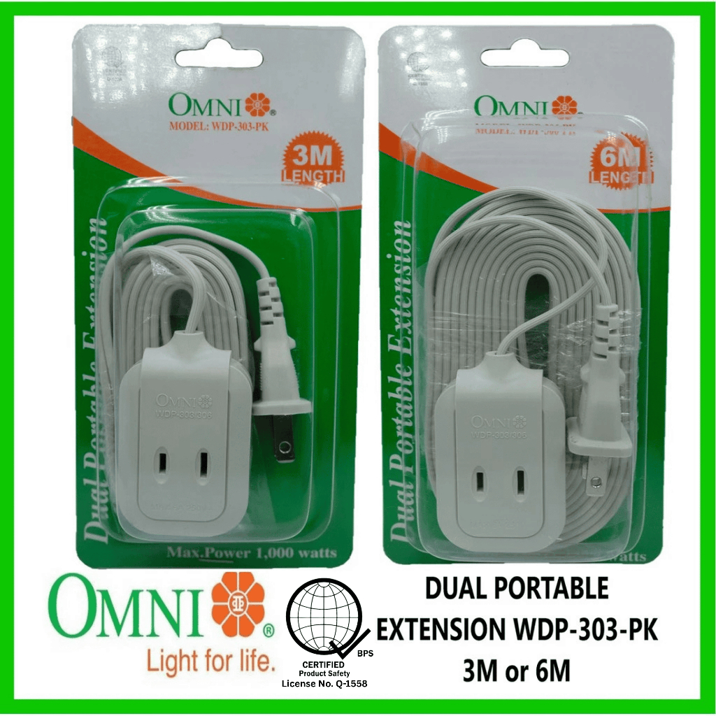 Omni Dual Portable Extension WDP-303-PK 3M or WDP-306-PK 6M | Shopee ...