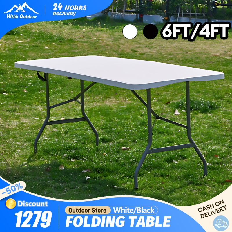 Wthb Outdoor Heavy Duty 6FT Folding Table Outdoor Camping Steel