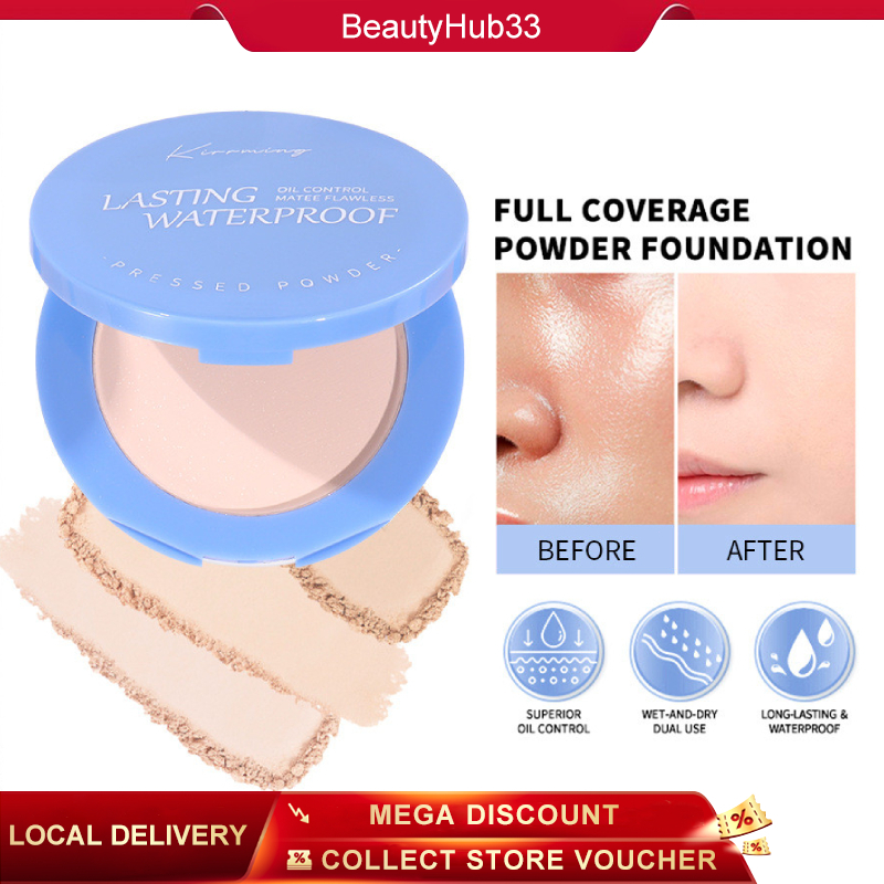Waterproof Face Powder Oil Control Matte Long Lasting Press Powder ...