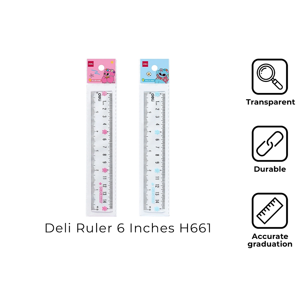 Deli H661 Ruler 6 Inches | Shopee Philippines