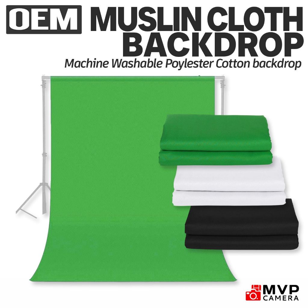 Muslin Studio Backdrop Background Green Chroma White Black Screen 3X3M ...