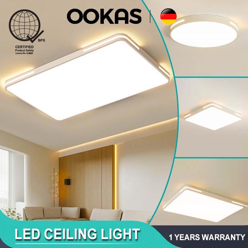 OOKAS Modern Tri Color LED Ceiling Lights Light For Bedroom Living Room ...