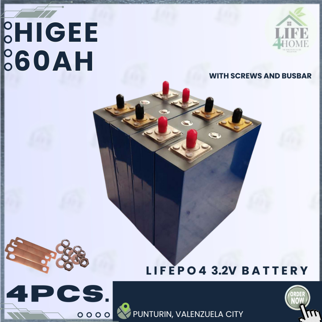 3.2V HIGEE 60AH Lifepo4 Battery Prismatic Lithium Ion Phosphate Solar ...