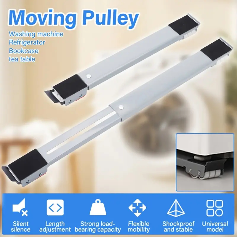 2PCS Appliance Roller Trolley Movable Washing Machine Refrigerator ...