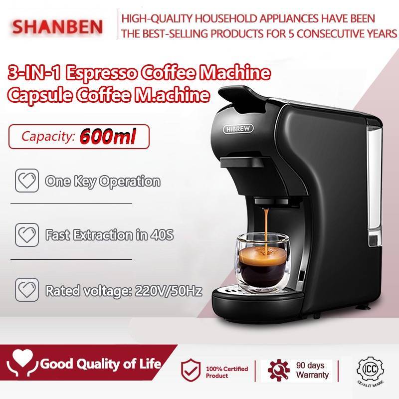 #COD 3-in-1 Espresso Coffee Maker for Capsule/Ground Coffee, Nespresso ...