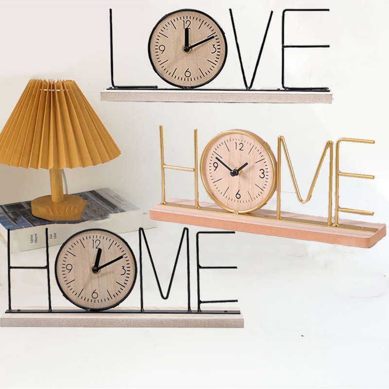 1PC Wooden Clock Home Decor Creative Table Clock Nordic Style Fashion ...