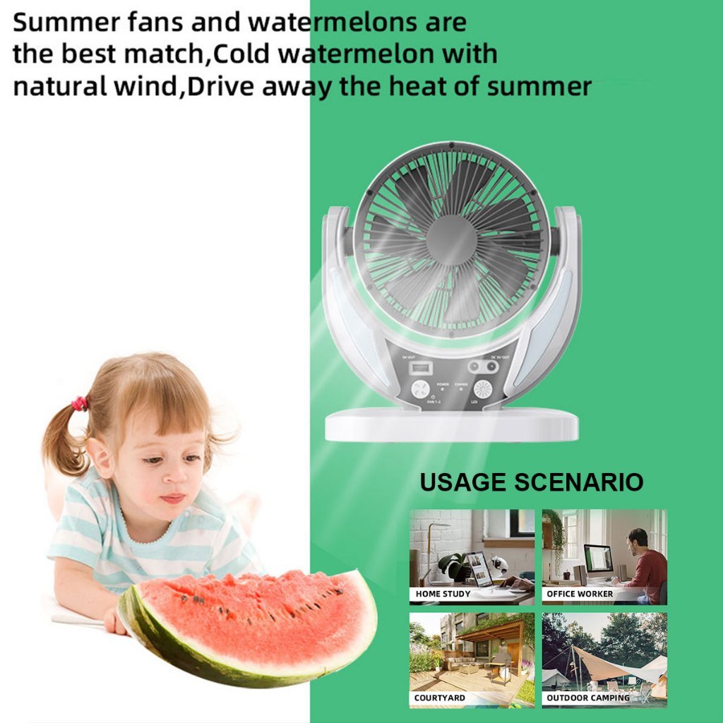 BIGSALE2025 6-inch Solar Fan built-in battery Electric Fan Rechargeable ...