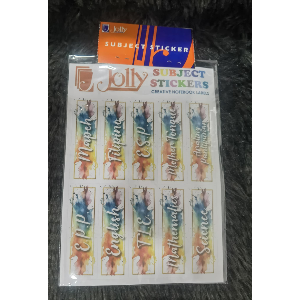 JOLLY SUBJECT STICKERS FOR NOTEBOOK LABELS | Shopee Philippines