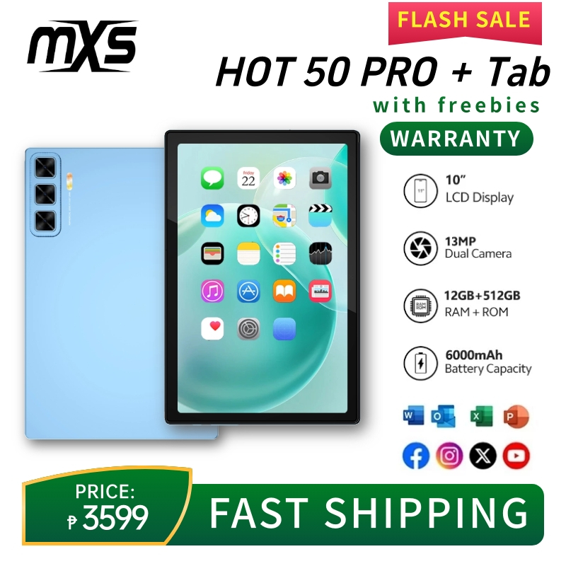 MXS Hot 50 pro+ android tablet for kids 8GB+256GB 6000mAh Dual SIM with ...
