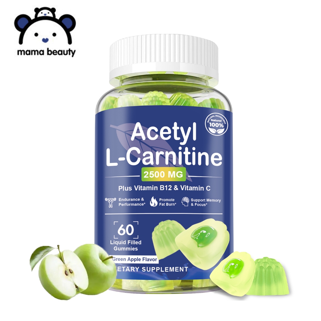 Mama Beauty Acetyl L Carnitine Supplement Fat Burn Gummies Boost Metabolism  and Energy Green Apple | Shopee Philippines