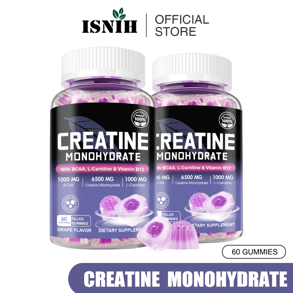 ISNIH Creatine Supplement Creatine Monohydrate Gummies Build Muscle and ...