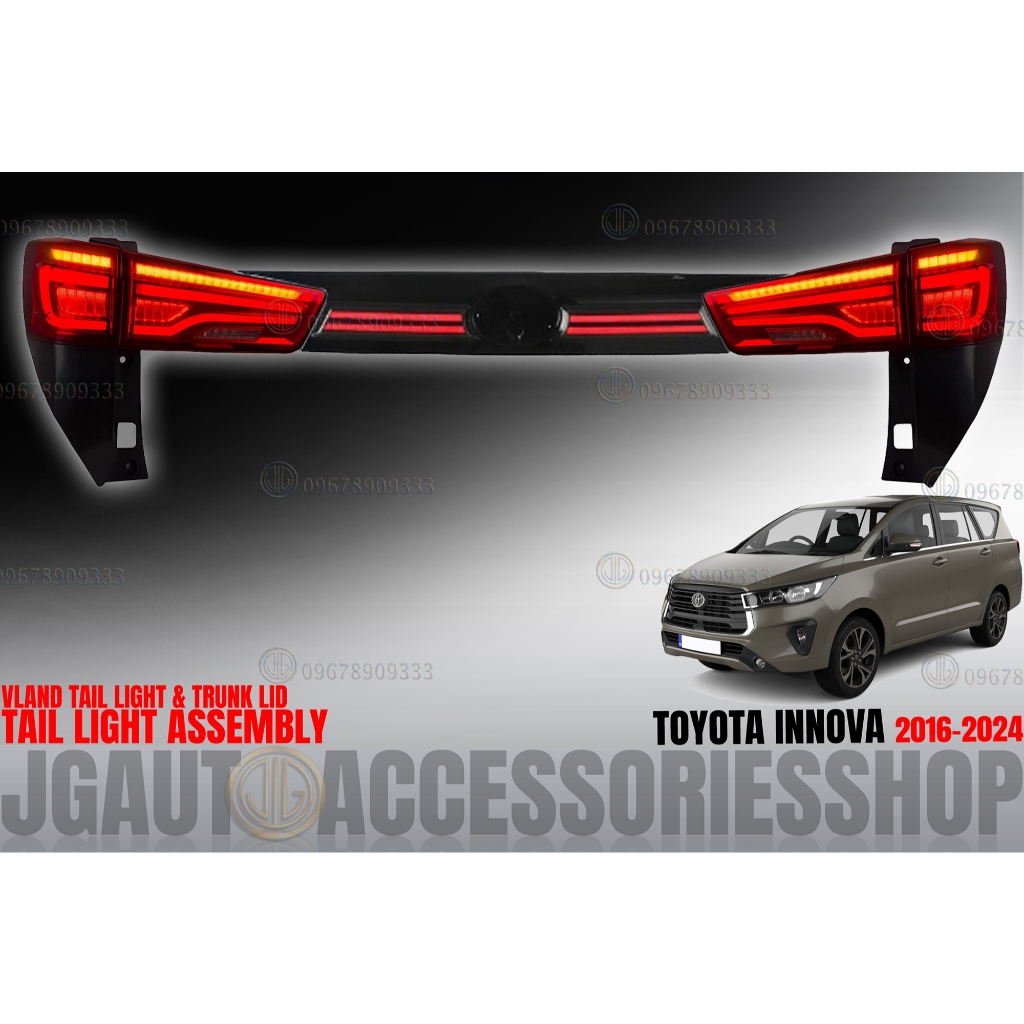 TOYOTA INNOVA 2016 TO 2024 VLAND TAIL LIGHT WITH TRUNK LID COVER WITH ...