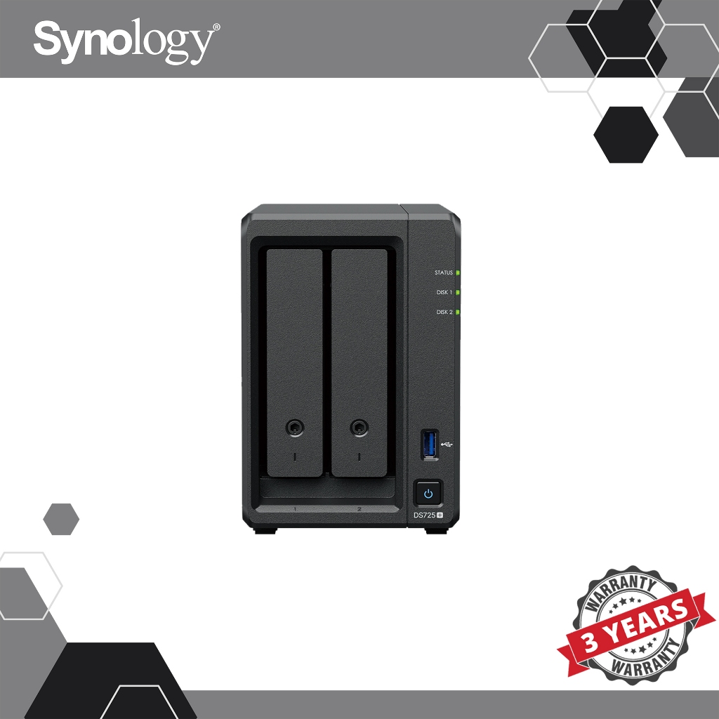 Synology DS725+ 2bay DiskStation® NAS (Diskless) with 3 years Local ...