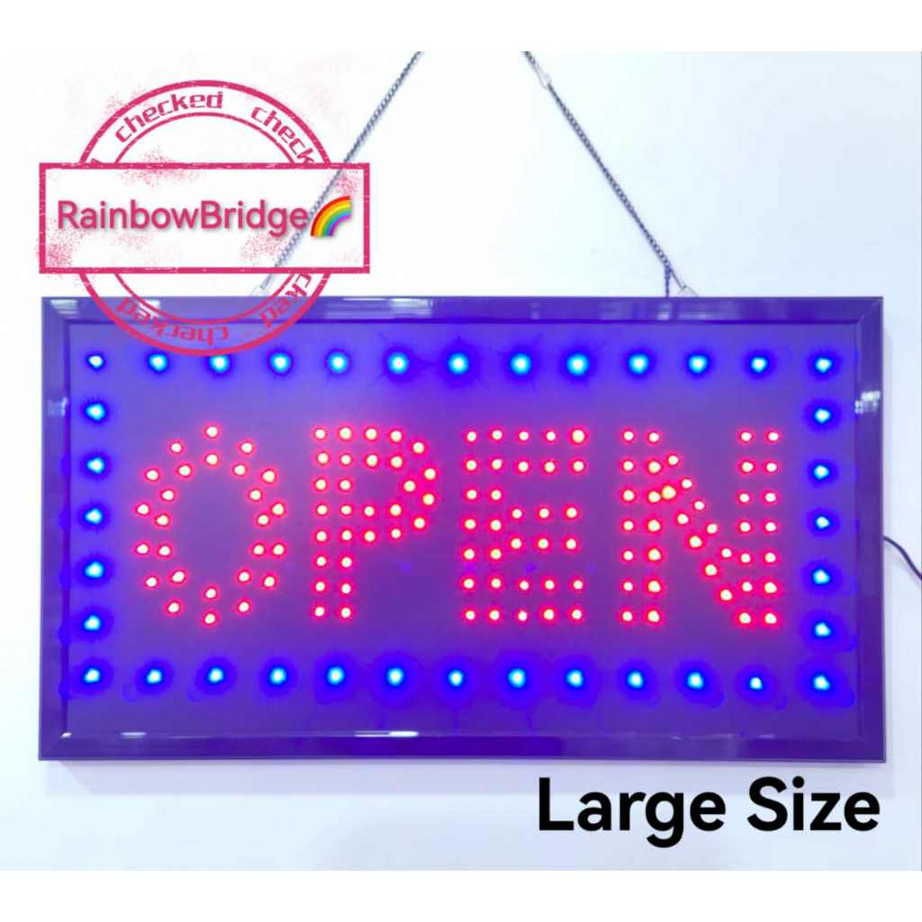 OPEN - RAINBOW BRIDGE LED SIGNAGE (New-Red+Blue Small Large) #SIZE ...