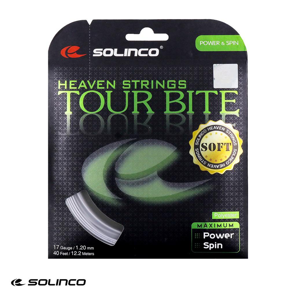 Solinco Tour Bite Soft – Corde De Tennis Argentée, 18 Gauge, Pour Spin, Toucher Doux Et Puissance, Compatible International
