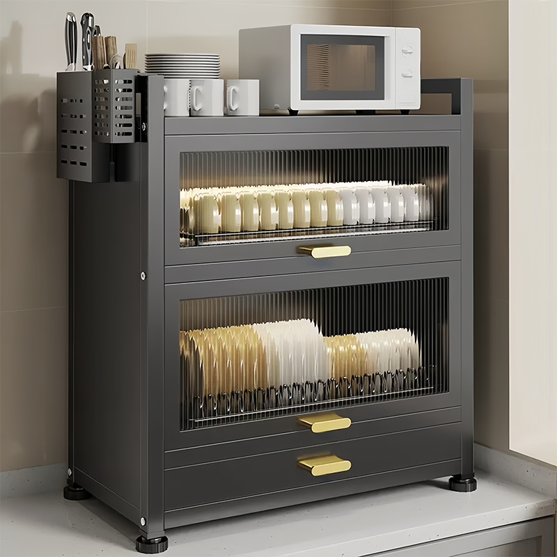 Kitchen Dish Rack Storage Cabinet Kitchen Metal Bowl Cabinet Countertop ...