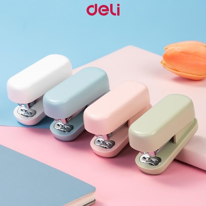 Deli Mini Stapler 1PCS Mixed Color Compact Desk Stapler Cute Candy ...
