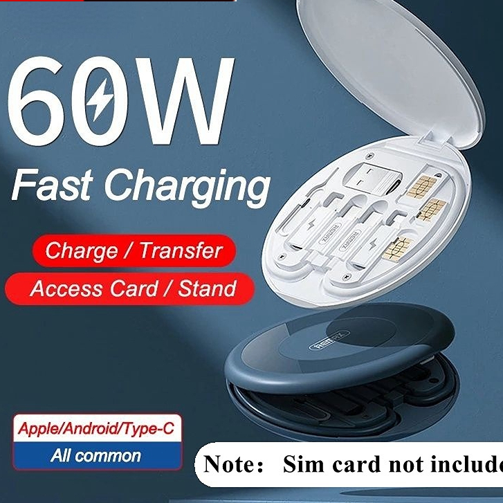 KIMP Multifunctional 60W USB Data Cable Fast Charge Line Storage Box ...