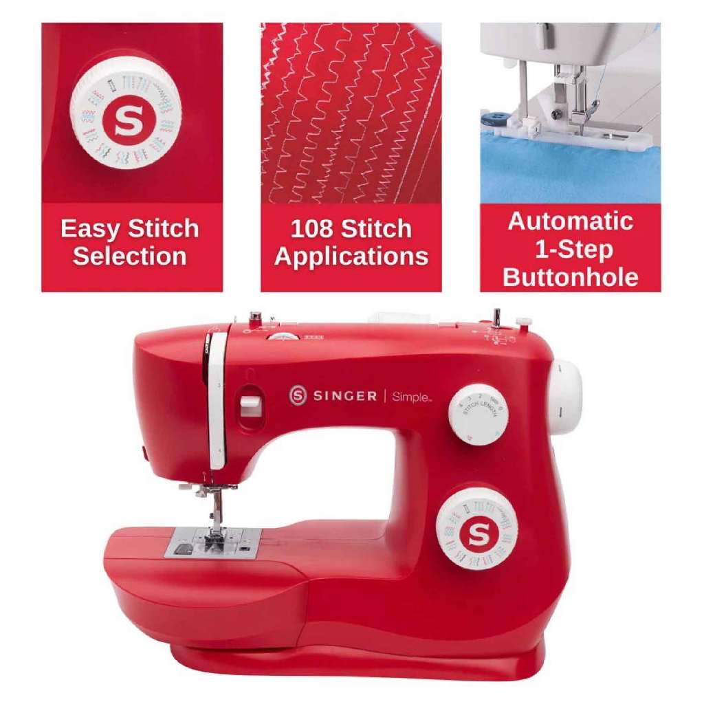 Singer Portable Fashionmate 3337 Sewing Machine 29 Stitches RED. Singer ...