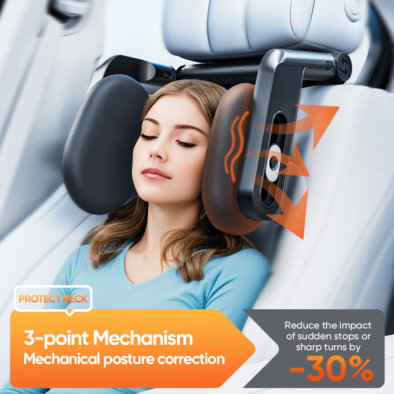 3-Axis Dual-Hook Car Headrest with 45D Memory Foam - Car Neck Pillow ...