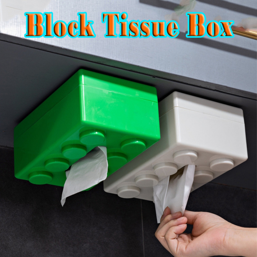 Tissue Box Cover Creative Building Block Tissue Box Wall-Mounted ...