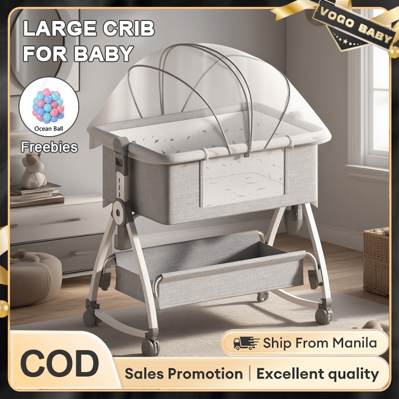 VOGO Baby Crib Rocking Multifunctional Baby Bed Foldable Newborn ...