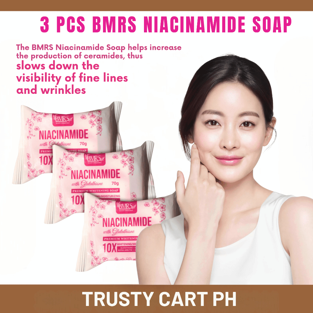 3 Pcs BMRS Whitening Soap with Niacinamide & Glutathione  Soap Whitening  Effective, Gluta Soap | Shopee Philippines