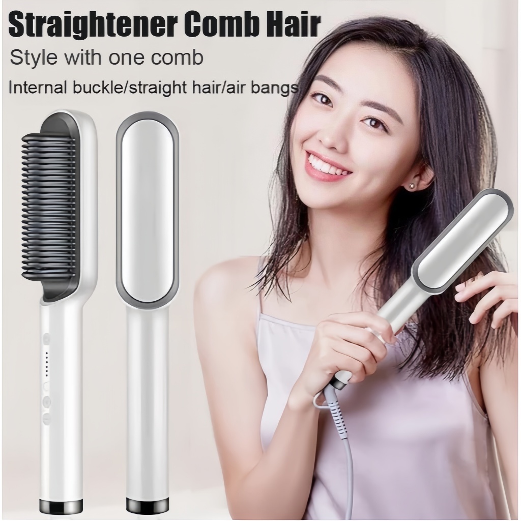 Hair Straightener Comb Iron wired Mini brush hair iron straightener  Straightening Comb Negative Ions