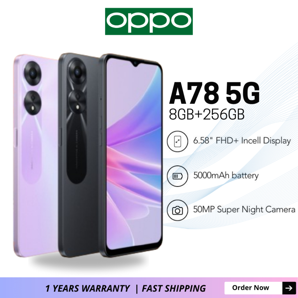 ORI OPPO A78 / A58 5G Cell Phone | 16GB RAM +256GB ROM | 33W 5000mAh ...