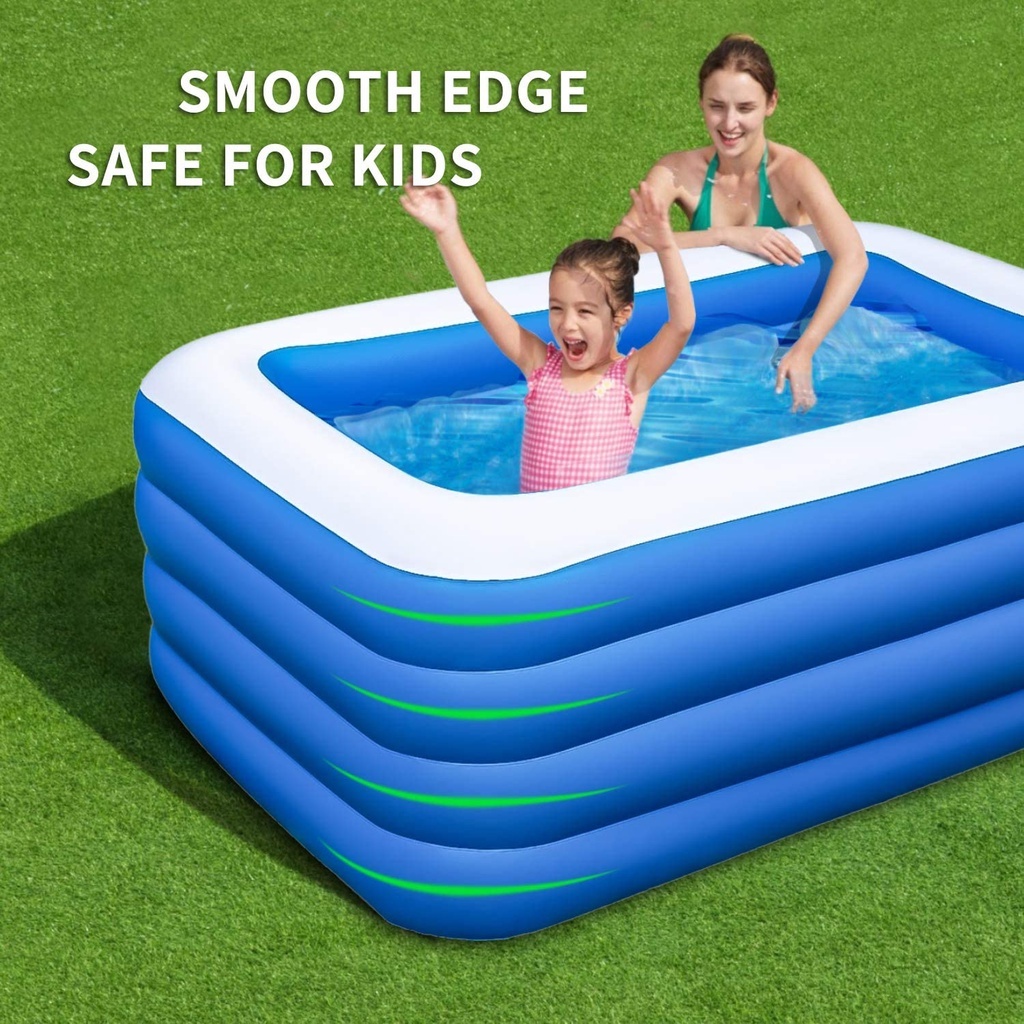 Inflatable Swimming Pool for Kids With Free Pump Portable for Family ...