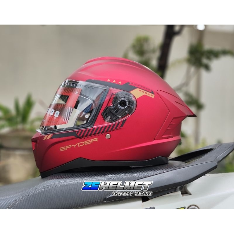 Motorcycle Spyder Helmet Matte Red Helmet Flip Up Arrow S7 Spyder