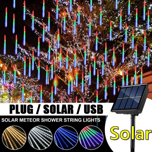 Solar Meteor Shower Rain Lights LED Outdoor Waterproof Fairy String