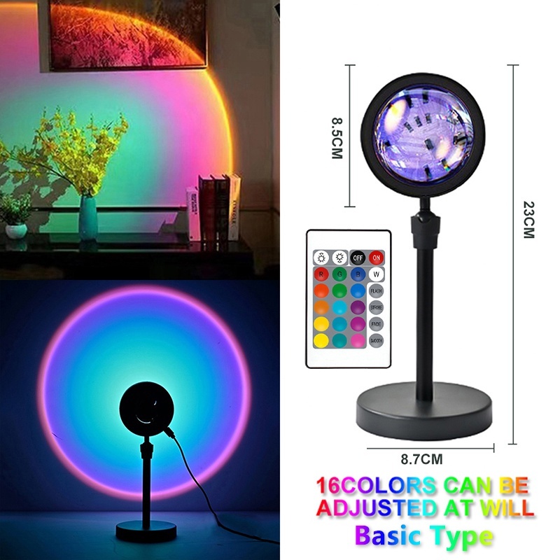 8 In 1 Color Sunset Light Rainbow Colors Sun Never Sets Projection Lamp With Telescopic Stand Shopee Philippines