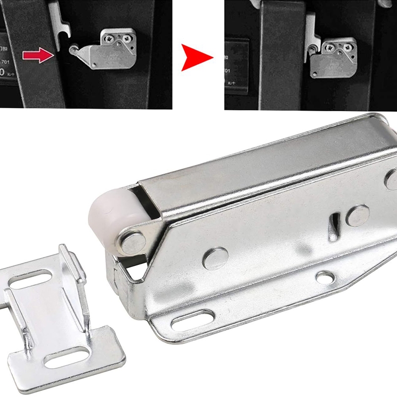 2Pcs Push to Open Touch Release Lock Cabinet Spring Loaded Latch ...