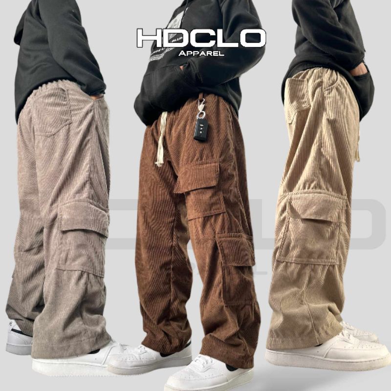 Corduroy Trousers Mens Baggy Cargo Trousers CARGO CORDUROY