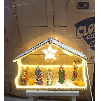 Nativity Set Or Belen Set Included Led light and 12pcs characters ...