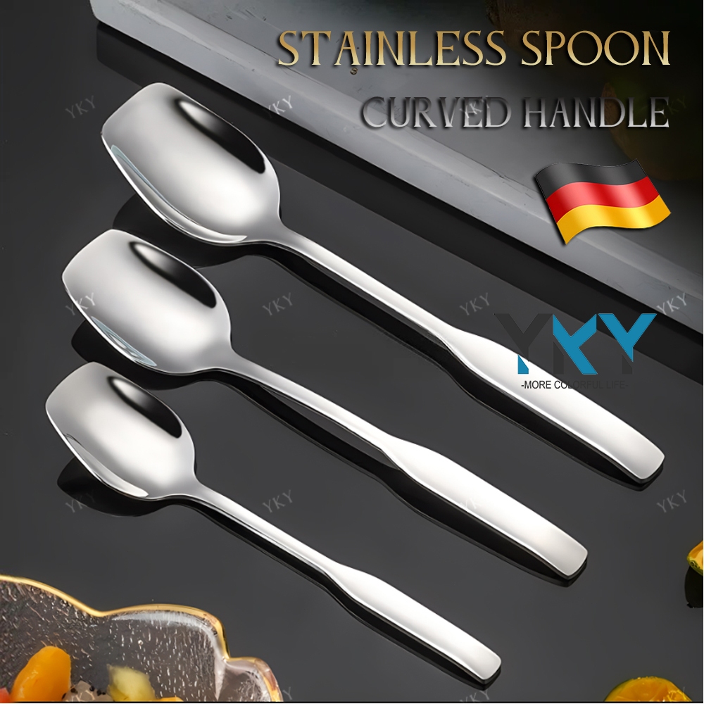 Stainless Steel Spoon New Square Head Dinner Spoon SUS 304 Dessert ...