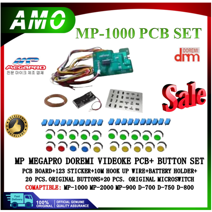PCB Remote + Button Set For Videoke Machine MP MEGAPRO DOREMI (Battery ...