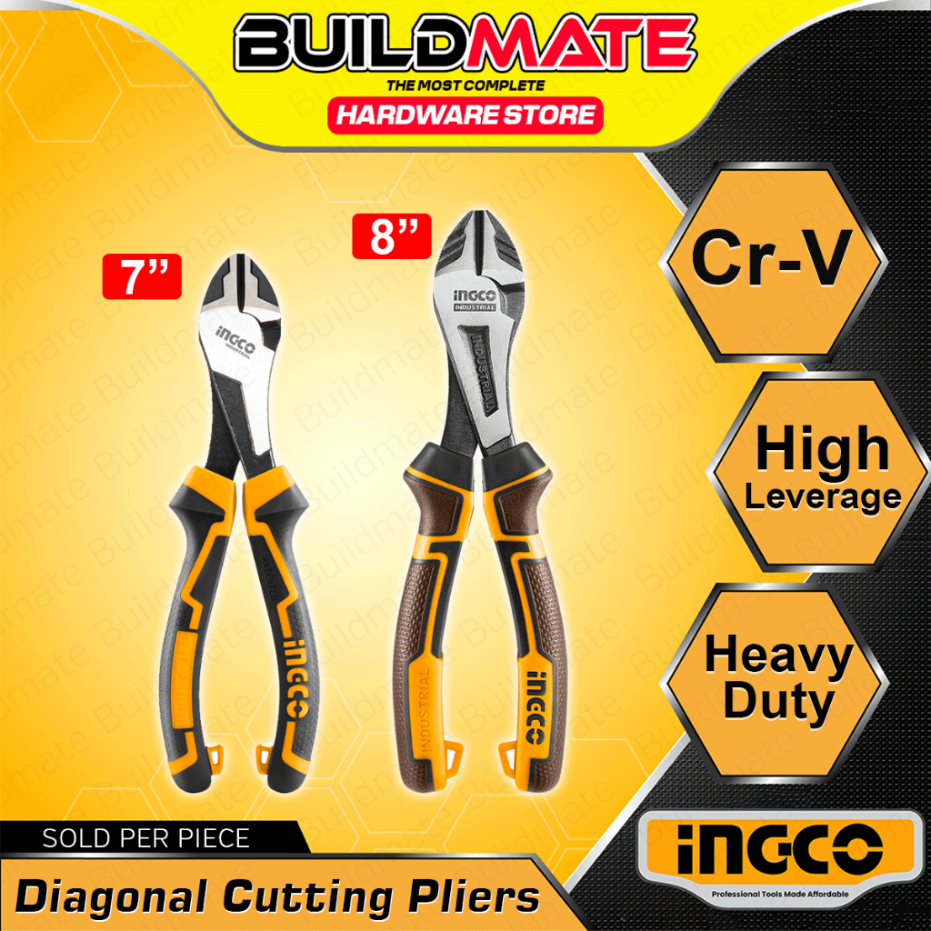 BUILDMATE Ingco High Leverage Heavy Duty Diagonal Cutting Pliers 7
