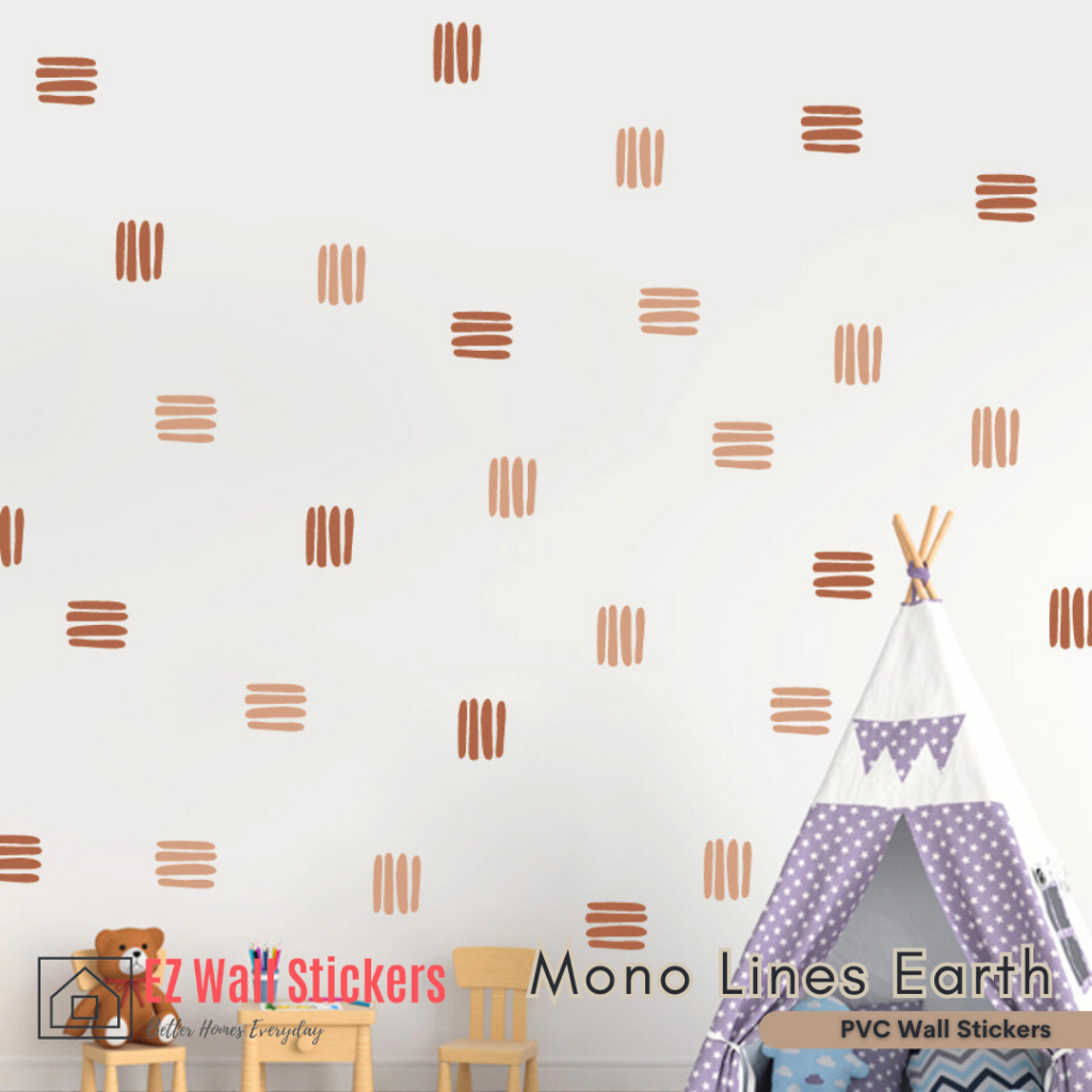 Mono Lines Earth wall sticker wallpaper free combination decoration ...
