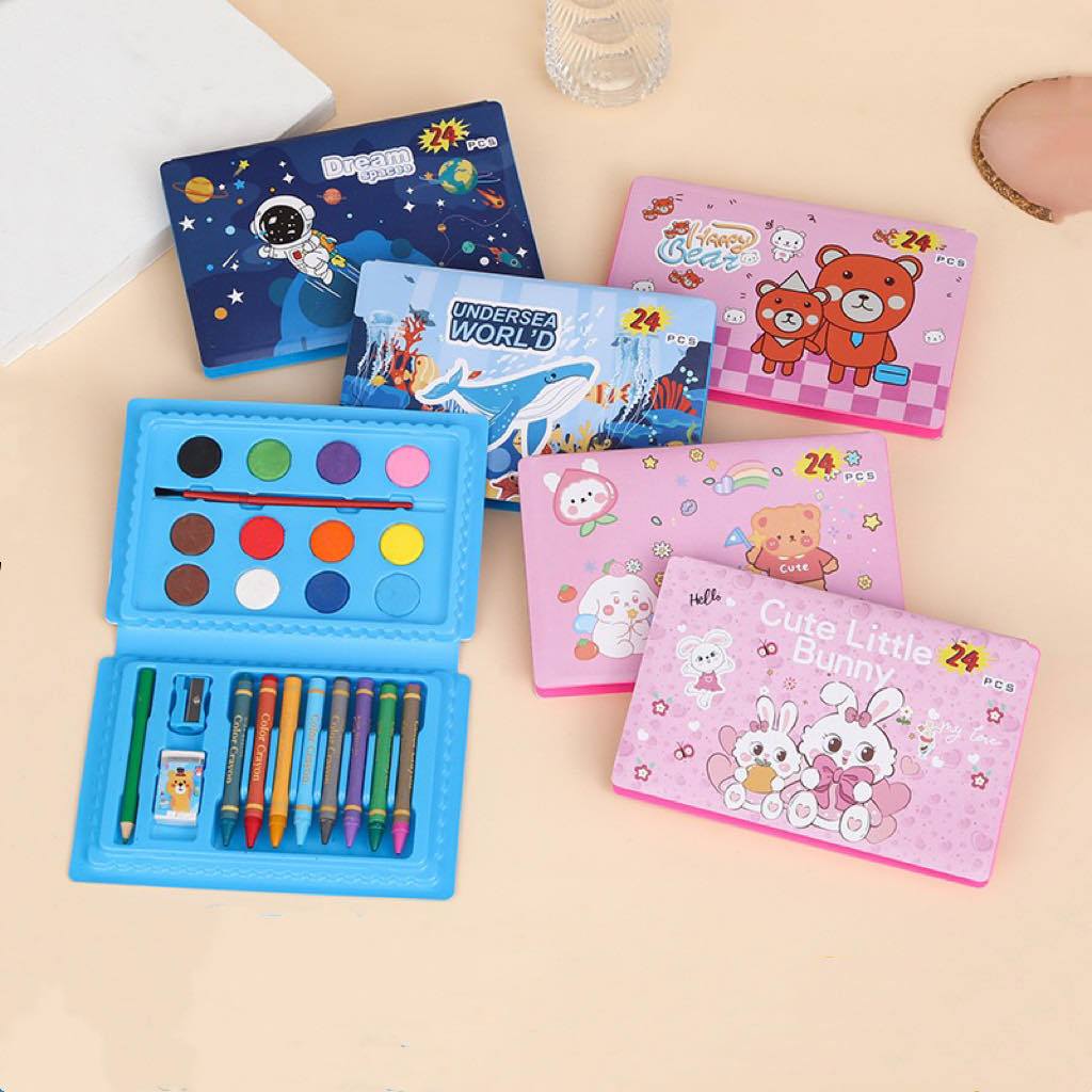 24pcs/42pcs Kids Coloring Set Painting Water Color Crayon Drawing Sets ...