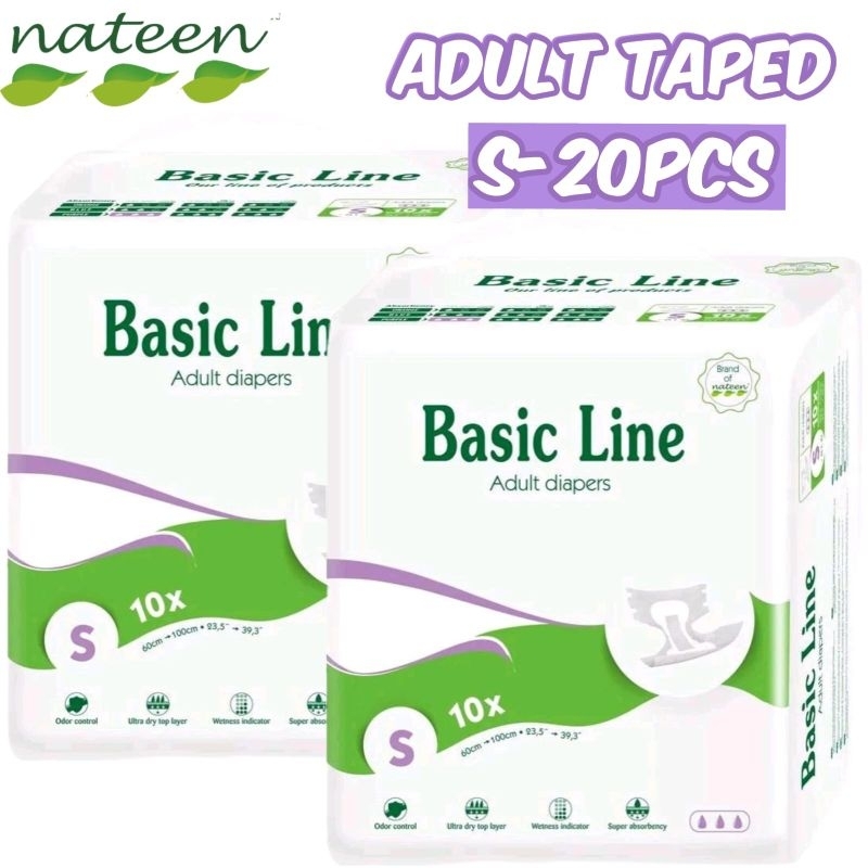 Nateen Basic Line Purple Incontinence Taped Adult Diaper ,Small 60 ...